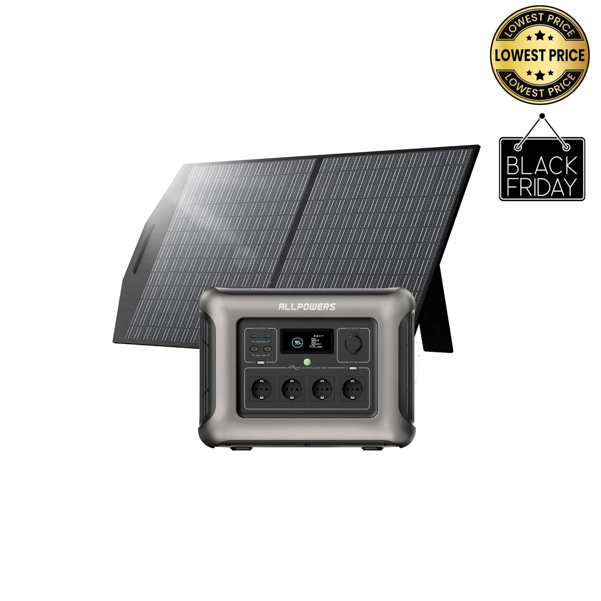 ALLPOWERS 1800W Générateur Solaire R1500 avec PV100W ALLPOWERS
