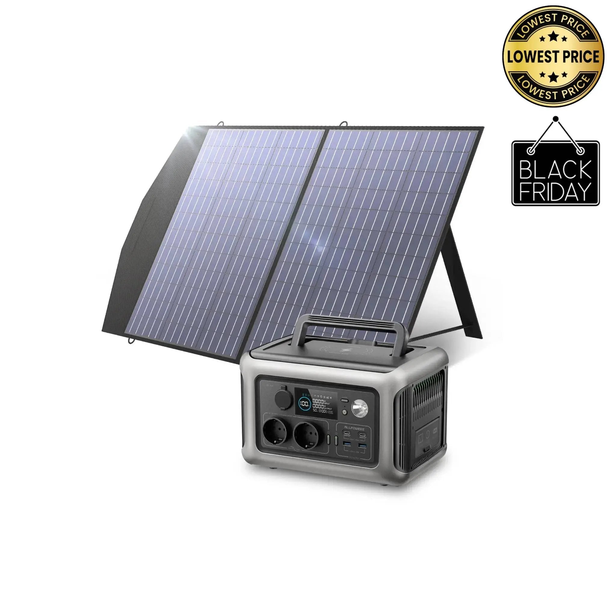 ALLPOWERS 600W Générateur Solaire R600 avec PV100W ALLPOWERS