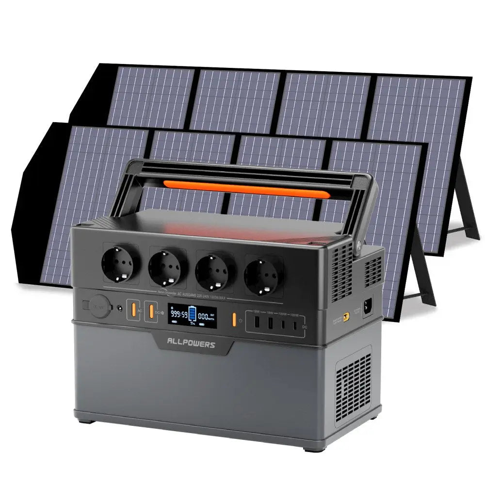 ALLPOWERS Générateur Solaire 1500W (S1500 PLUS+ SP029 Panneau Solaire 140W) ALLPOWERS