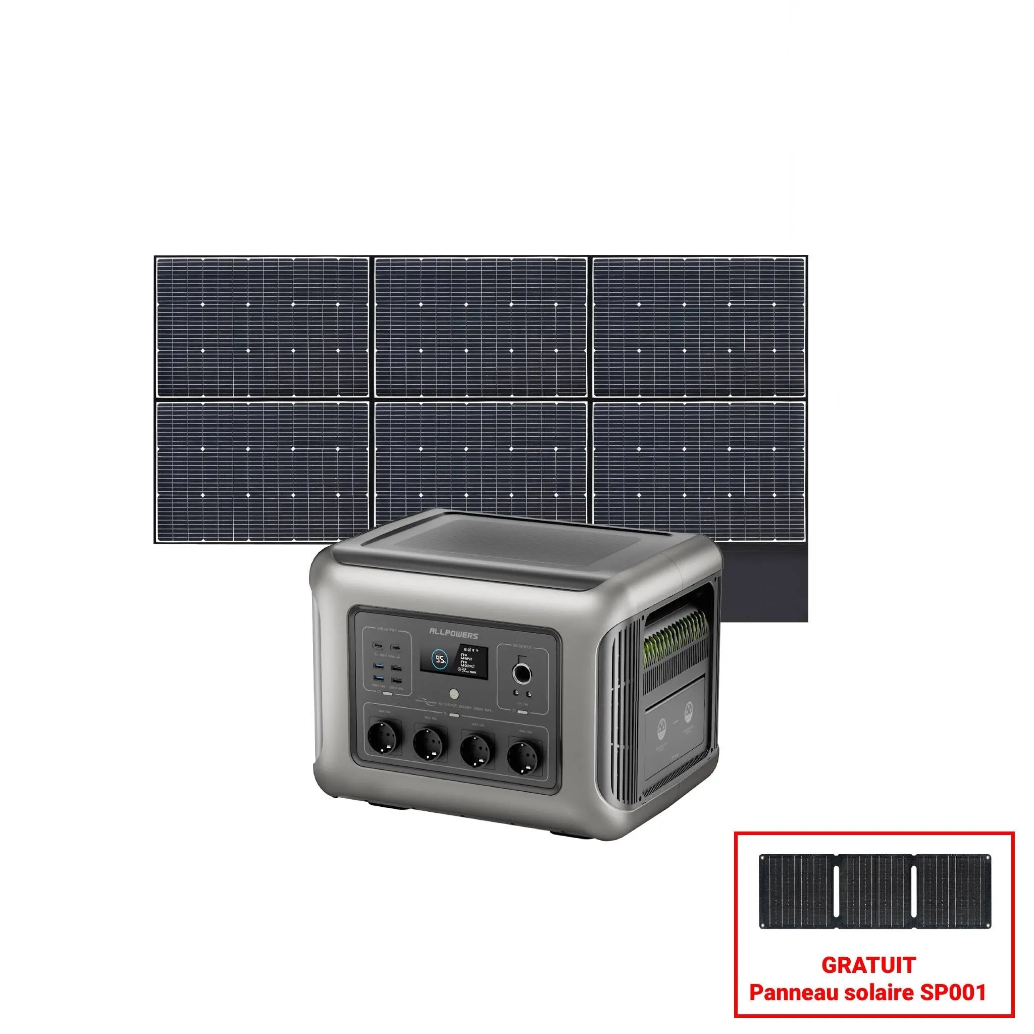 ALLPOWERS Générateur Solaire 2500W (R2500 + SP039 600W Panneau Solaire) ALLPOWERS