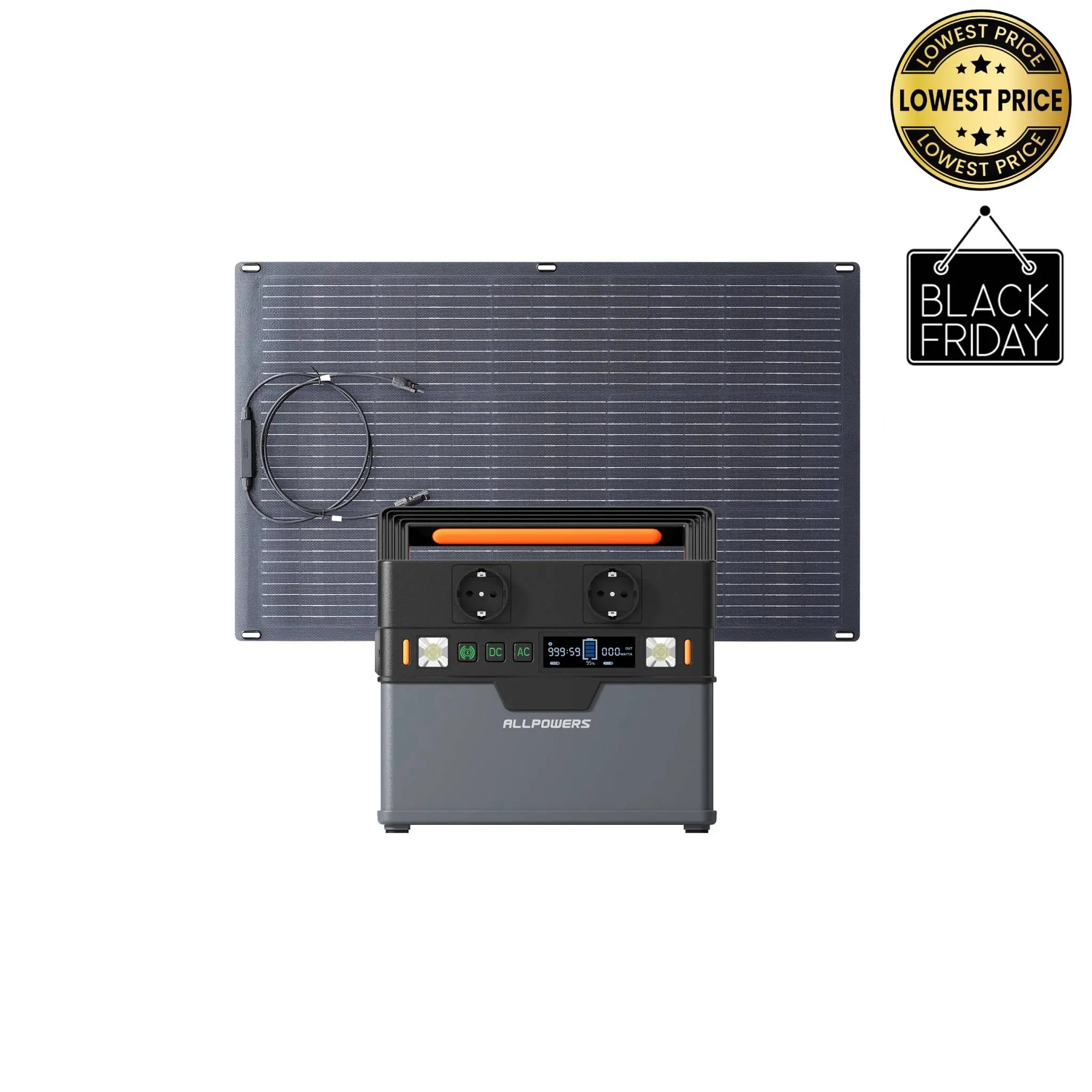 ALLPOWERS Générateur Solaire 300W (S300 PLUS+ SF100 100W Panneau Solaire Flexible) ALLPOWERS