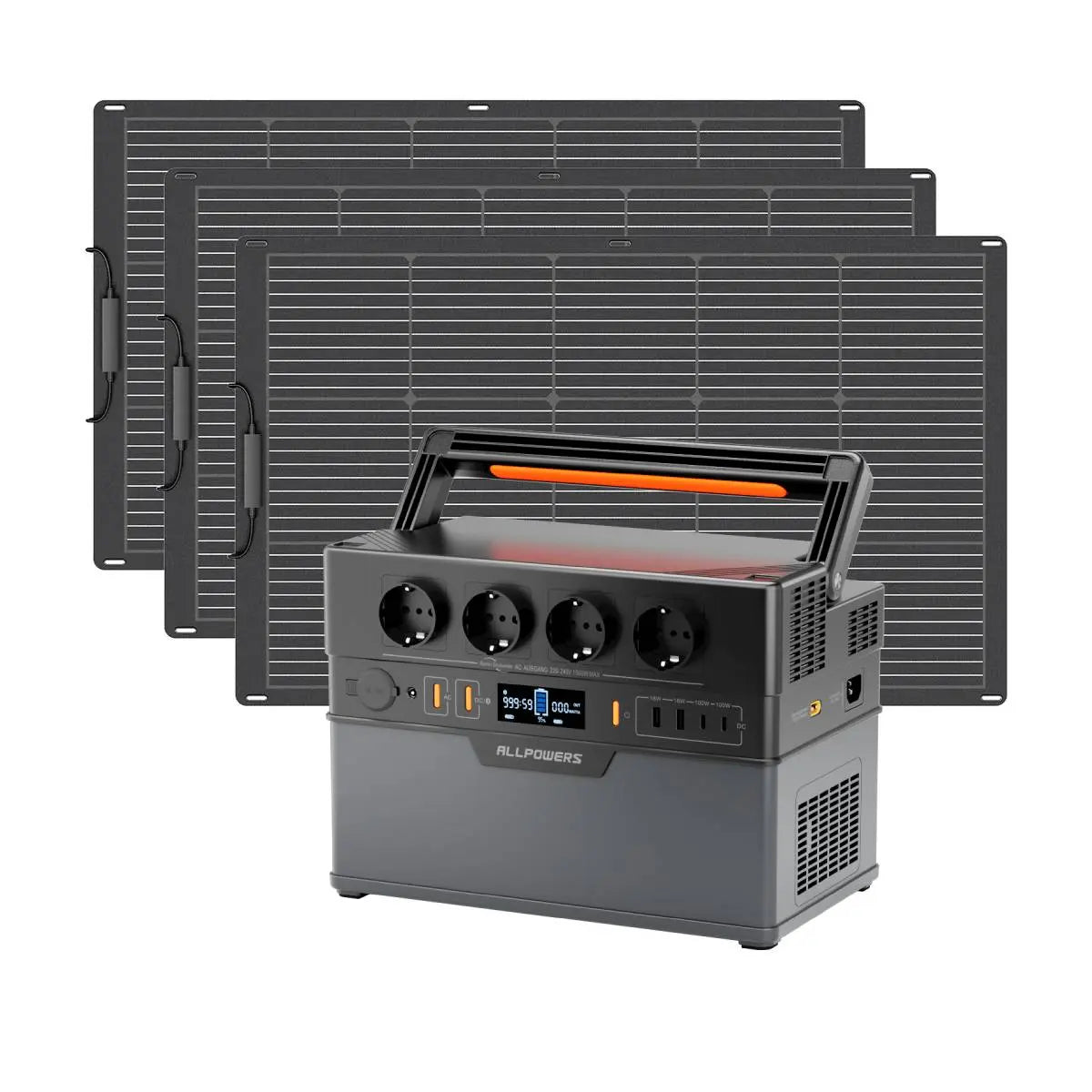 ALLPOWERS Générateur solaire 1500W (S1500 PLUS + SF100 Panneau solaire flexible 100W) ALLPOWERS