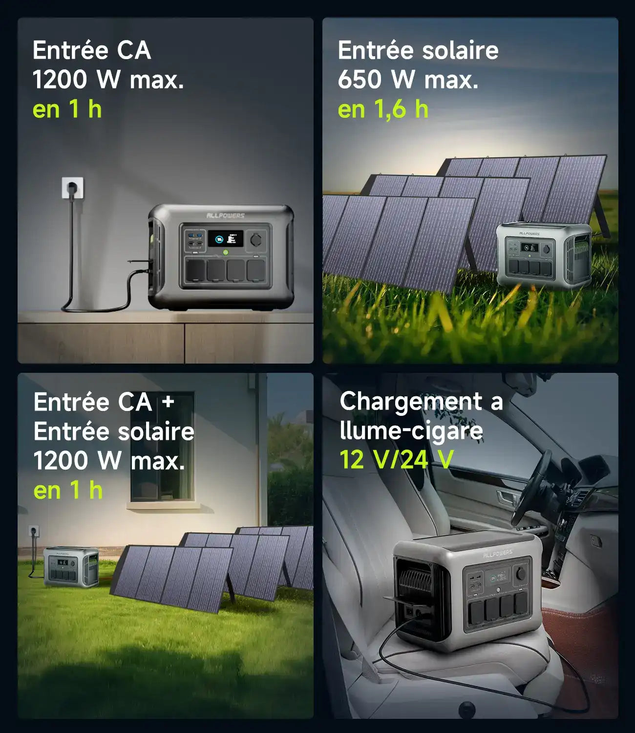 Plusieurs options de charge