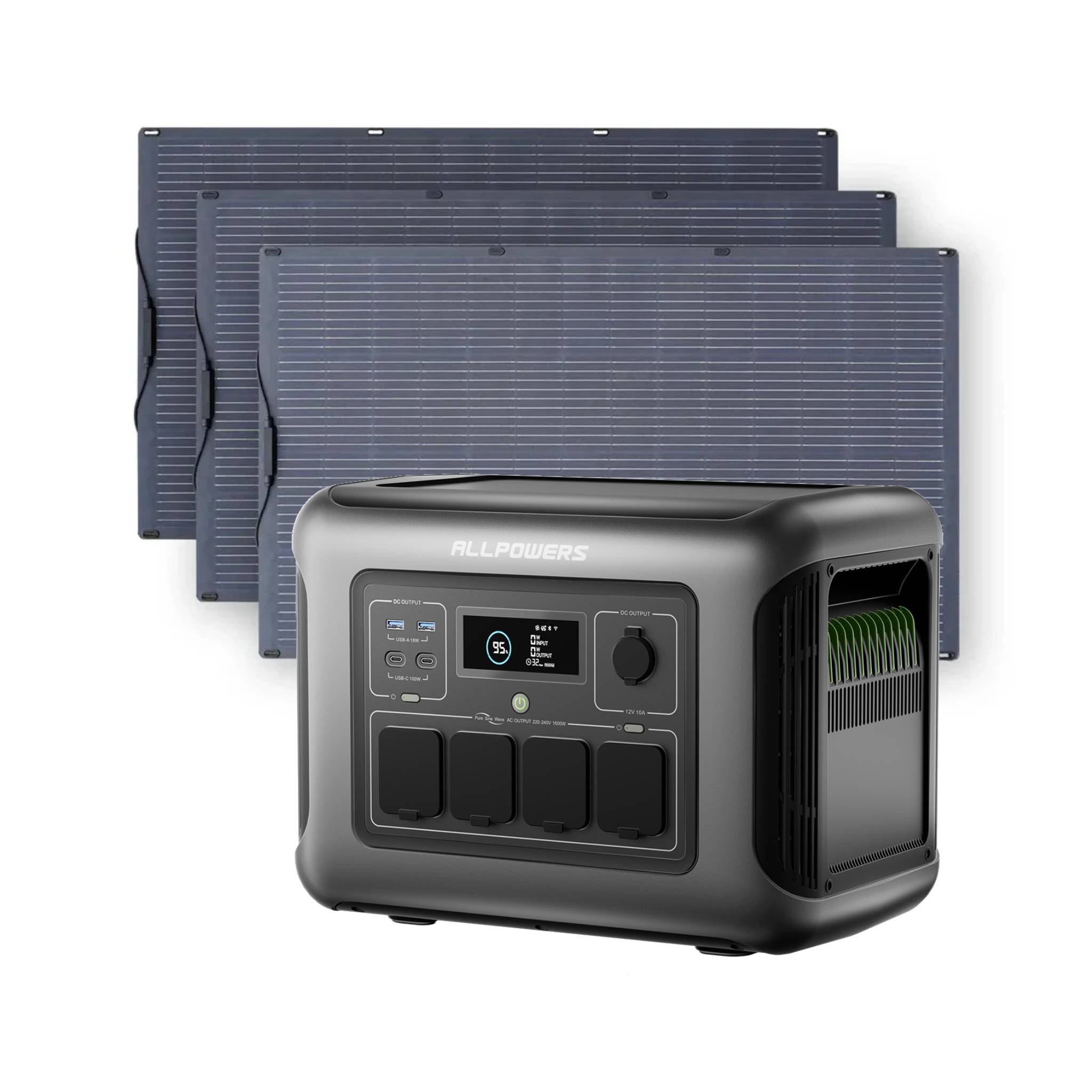 ALLPOWERS 1600W Générateur Solaire R1500 LITE avec PV100W