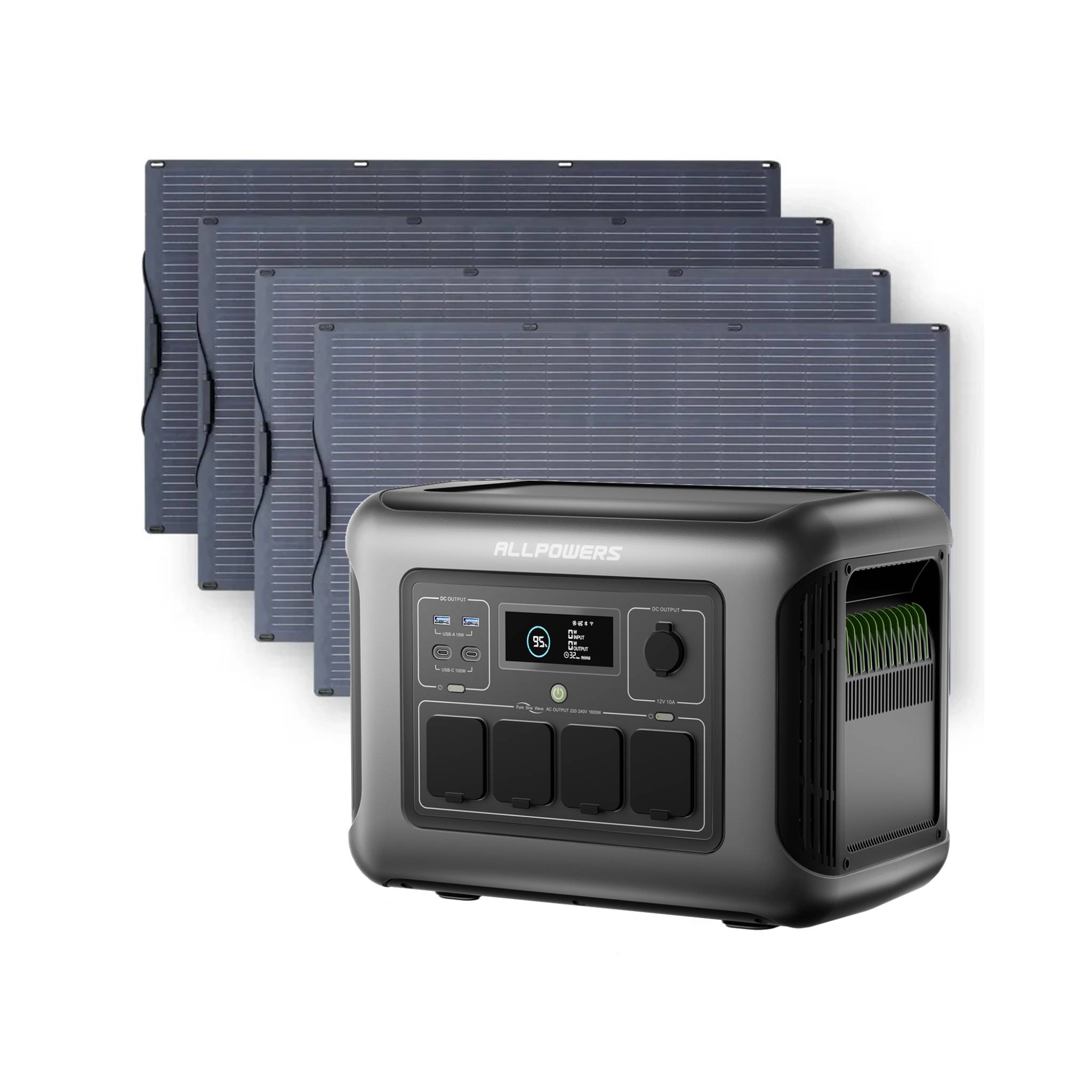 ALLPOWERS 1600W Générateur Solaire R1500 LITE avec PV100W