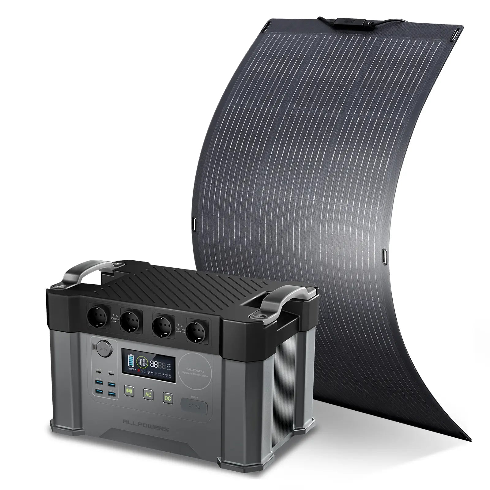 Allpowers Générateur Solaire 2000w S2000 Sf100 100w Panneau Solaire 6534