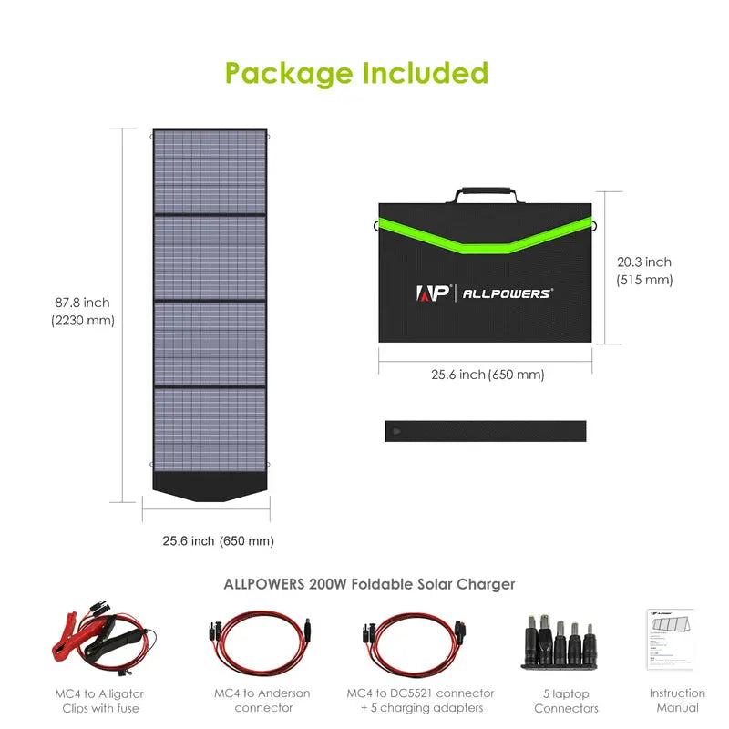 ALLPOWERS 1800W Générateur Solaire R1500 avec PV200W ALLPOWERS