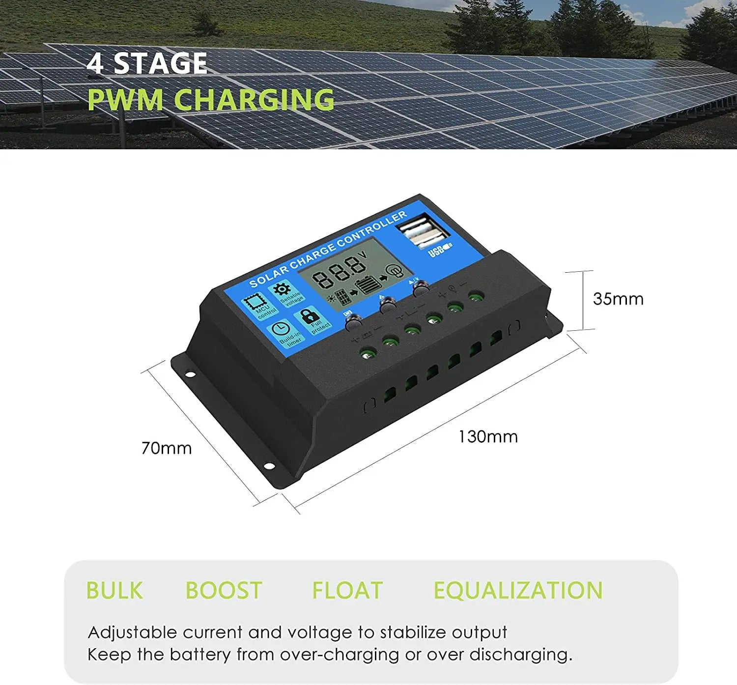 ALLPOWERS 30A Contrôleur de chargeur solaire ALLPOWERS
