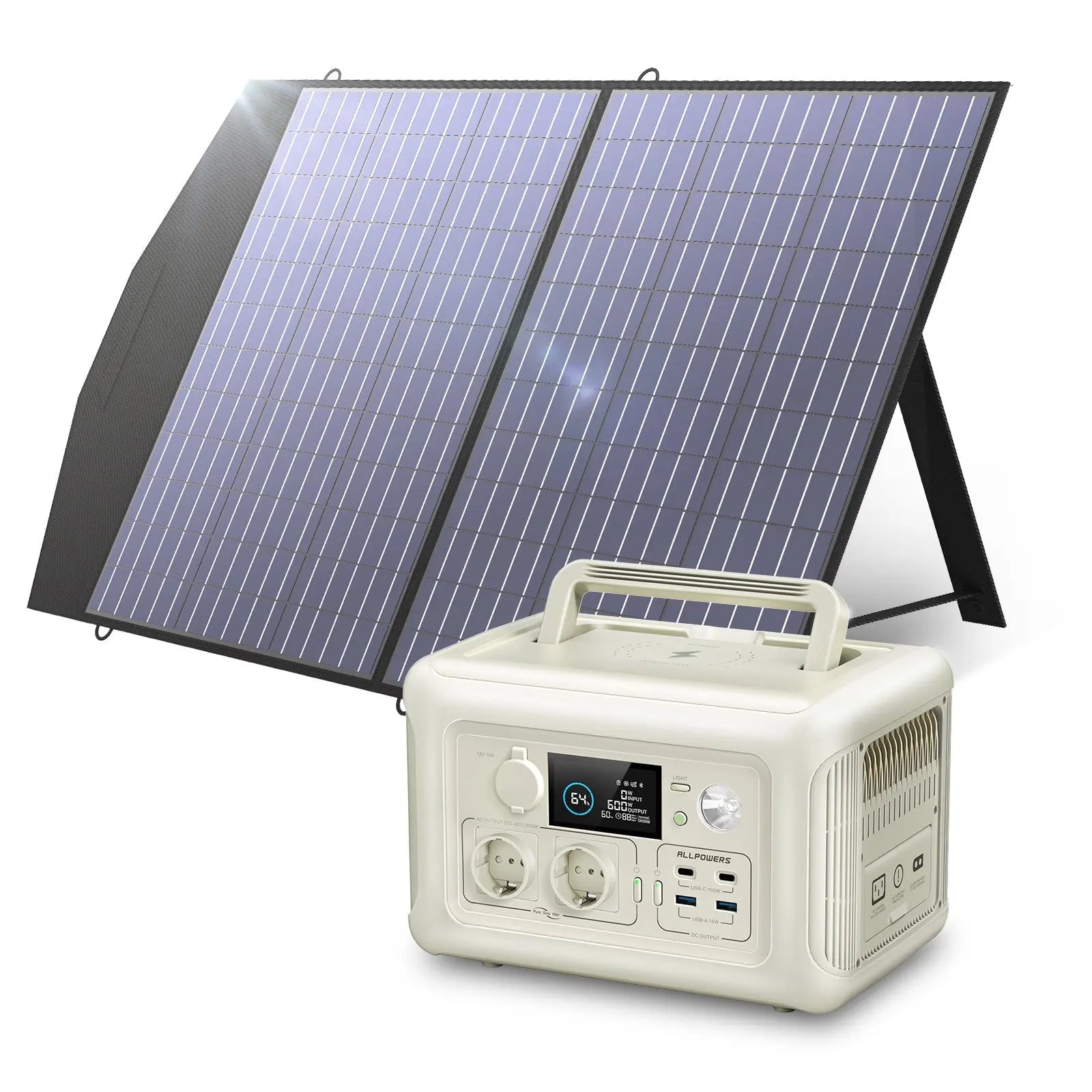ALLPOWERS 600W Générateur Solaire R600 avec PV100W ALLPOWERS