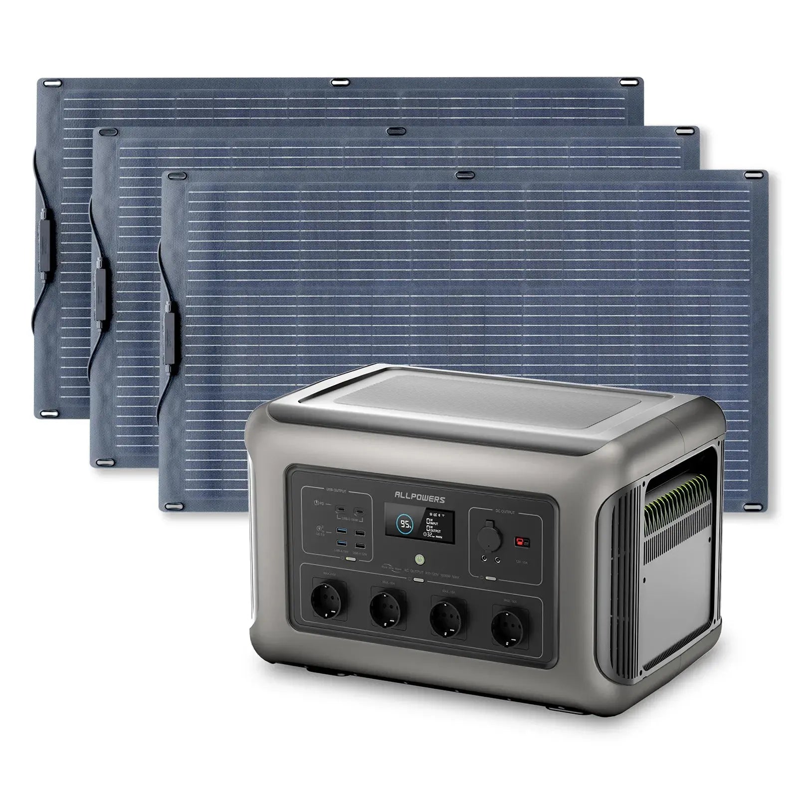 ALLPOWERS Générateur Solaire 3500W (R3500 + SF100 100W Panneau Solaire Flexible) ALLPOWERS