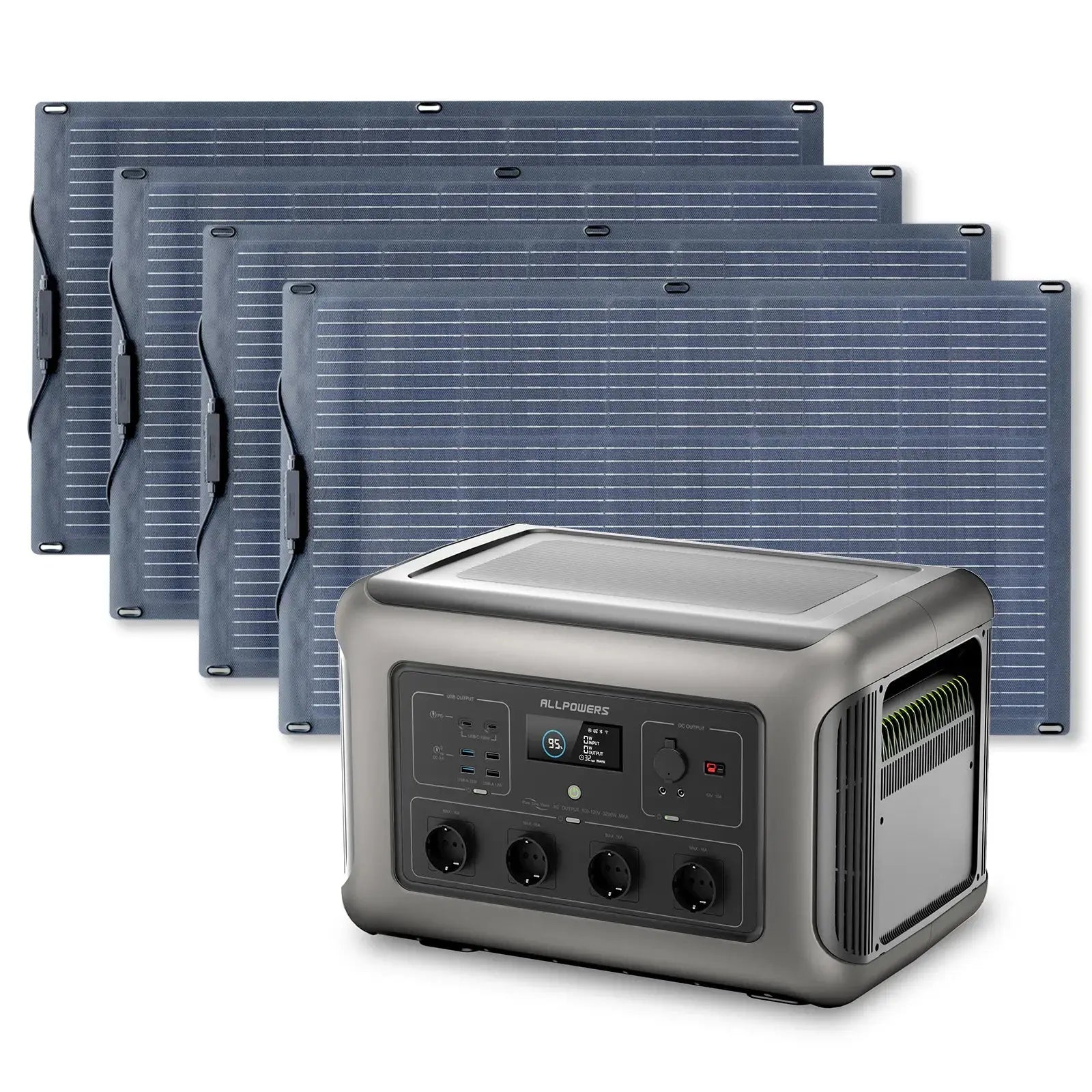 ALLPOWERS Générateur Solaire 3500W (R3500 + SF100 100W Panneau Solaire Flexible) ALLPOWERS
