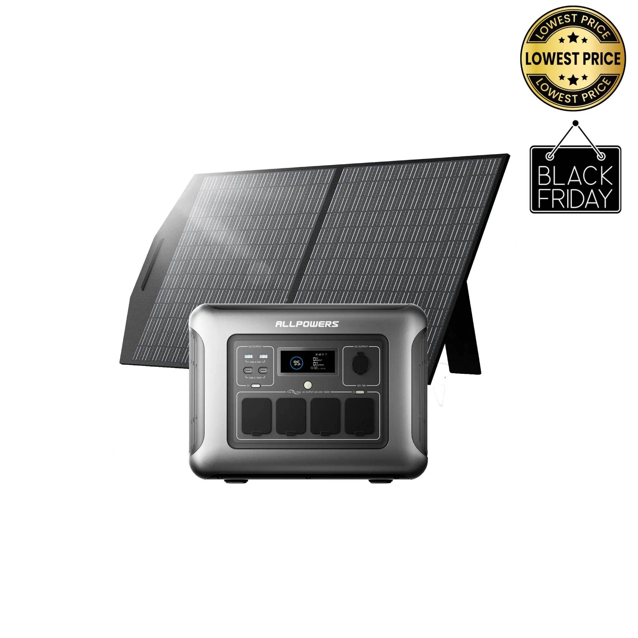 ALLPOWERS 1600W Générateur Solaire R1500 LITE avec PV100W ALLPOWERS