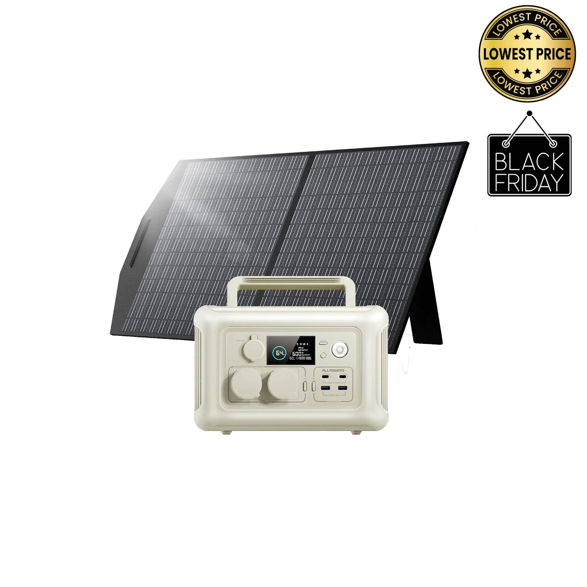 ALLPOWERS 600W Générateur Solaire R600 avec PV100W ALLPOWERS