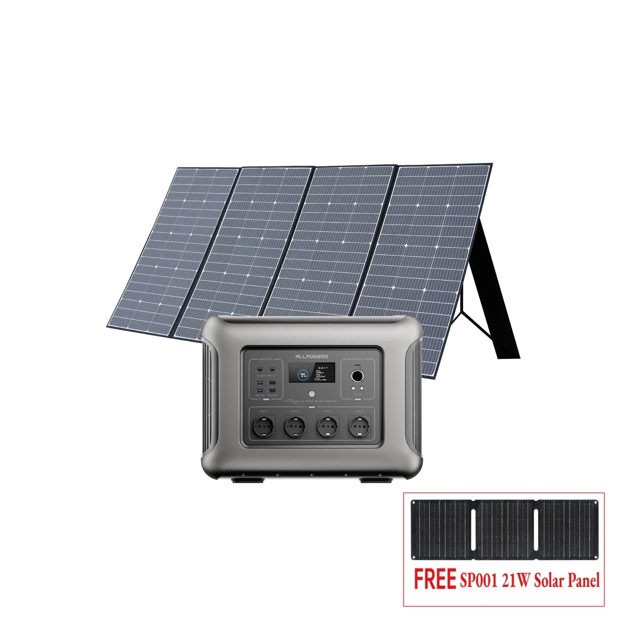 ALLPOWERS Générateur Solaire 2500W (R2500 + SP037 400W Panneau Solaire) ALLPOWERS