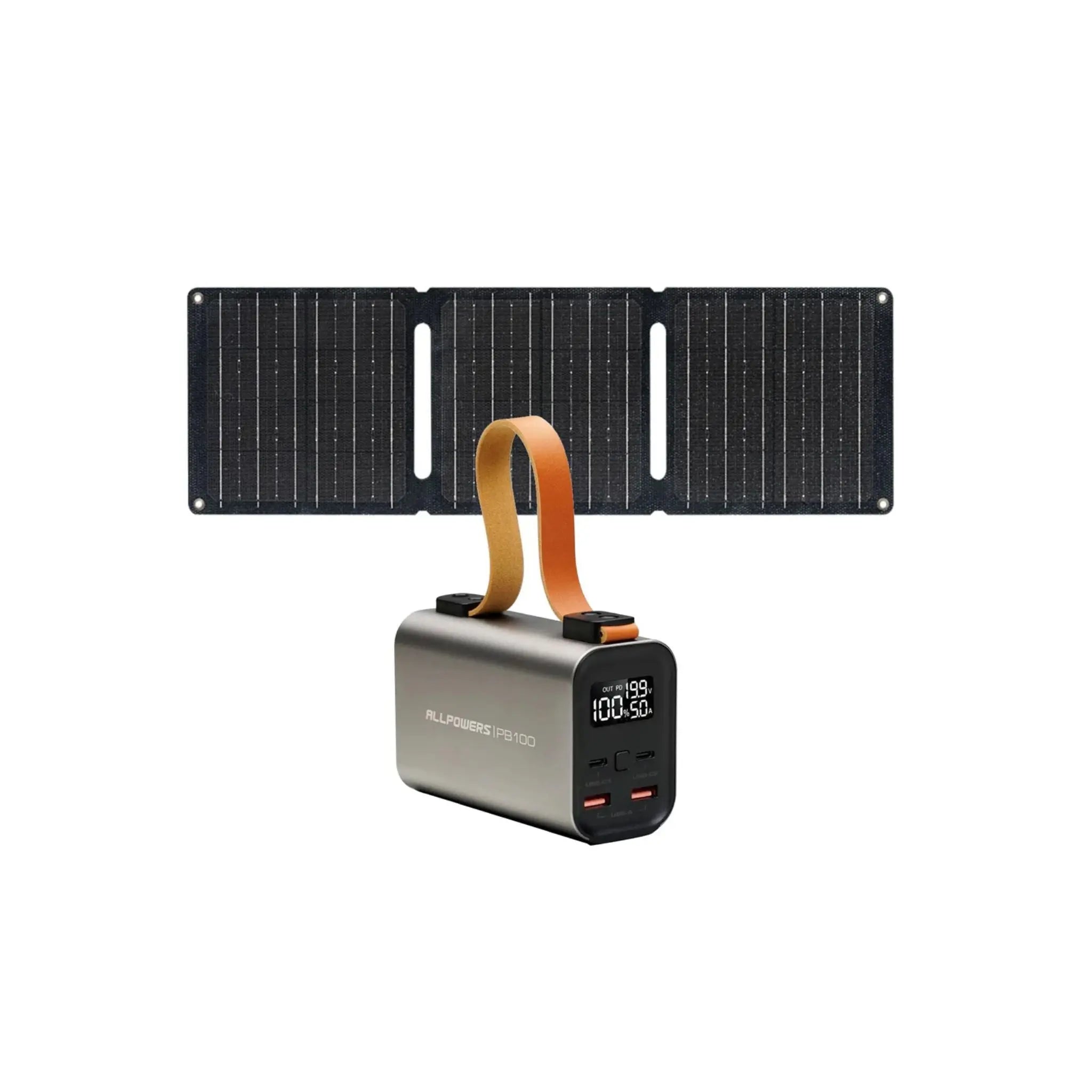 ALLPOWERS PB100 Batterie externe portable 100W 24000mAh avec panneau solaire SP001 12V 21W ALLPOWERS