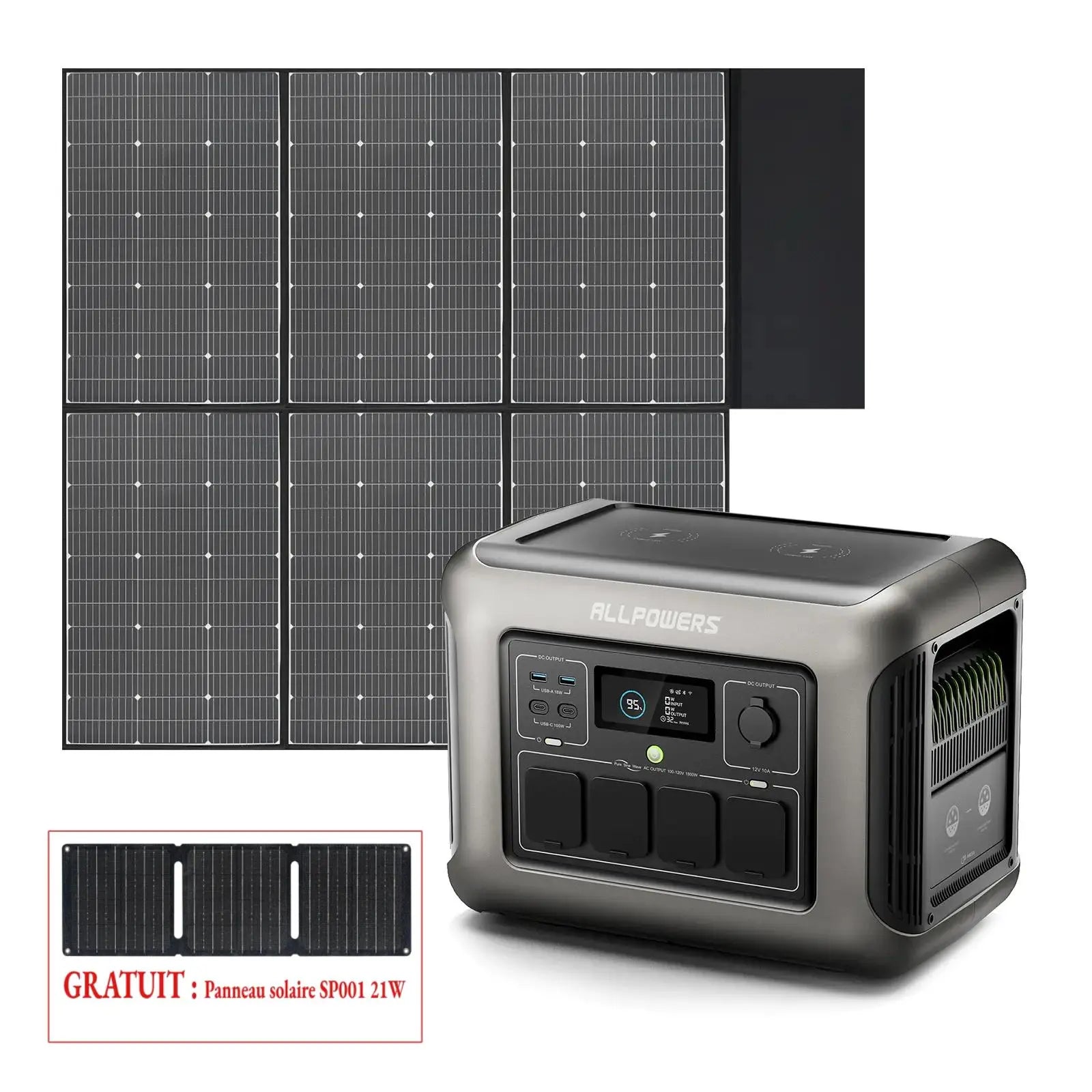 ALLPOWERS R1500 Station électrique portable 1800W 1152Wh Batterie LiFeP04 ALLPOWERS