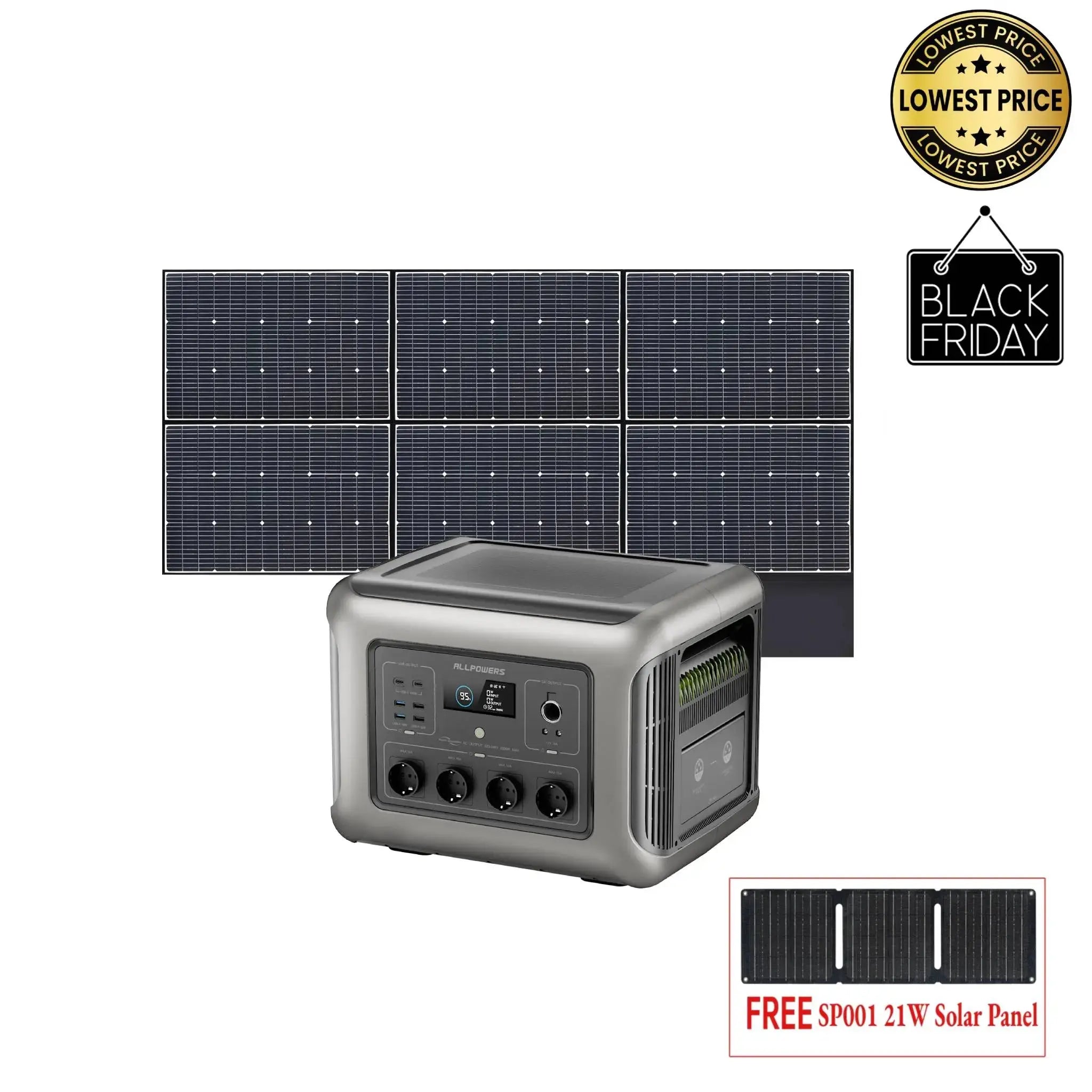 ALLPOWERS Générateur Solaire 2500W (R2500 + SP039 600W Panneau Solaire) ALLPOWERS