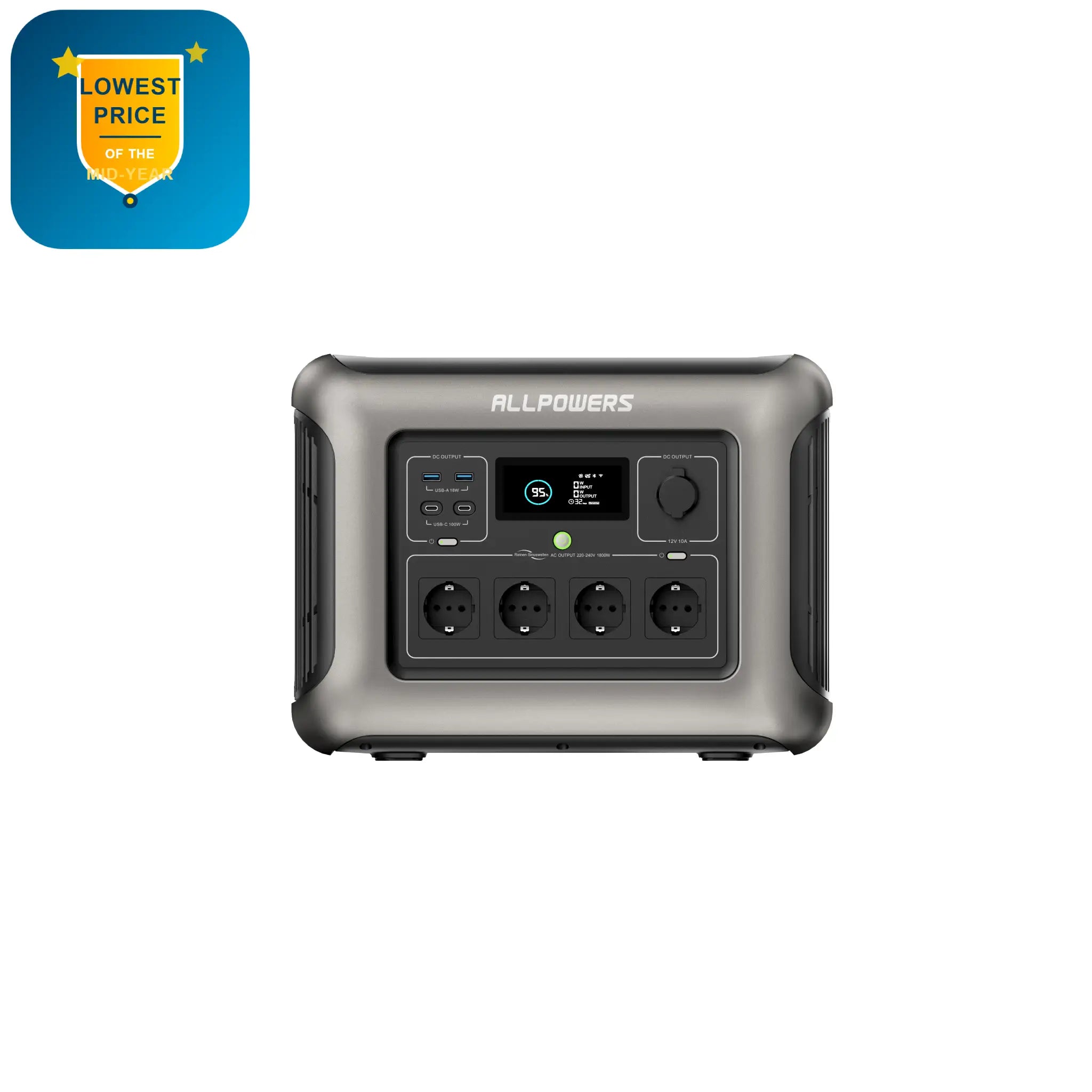 ALLPOWERS R1500 Station électrique portable 1800W 1152Wh Batterie LiFeP04