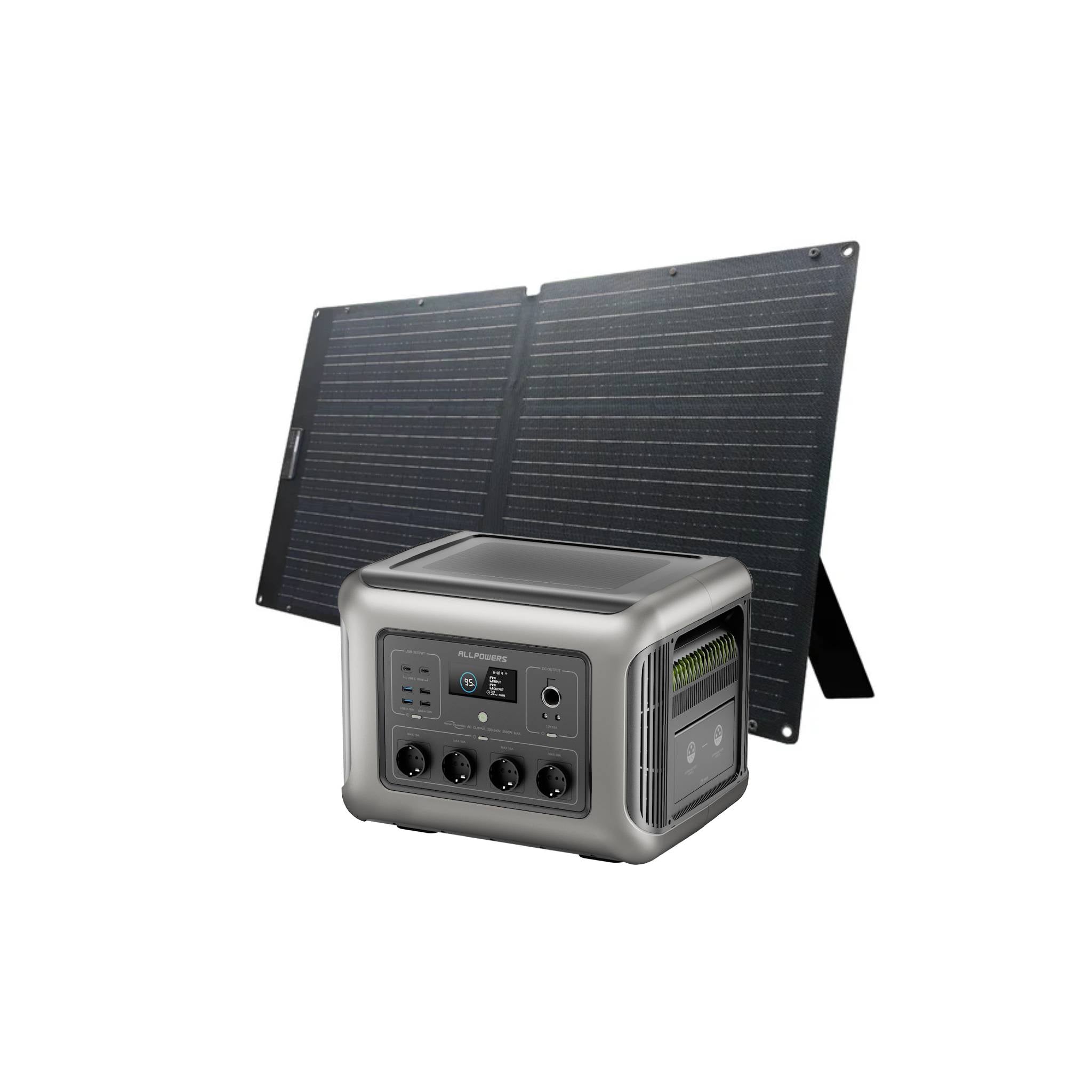 ALLPOWER Générateur Solaire 2500W (R2500 V2 + SOLAX SE100 Panneau Solaire 100W)