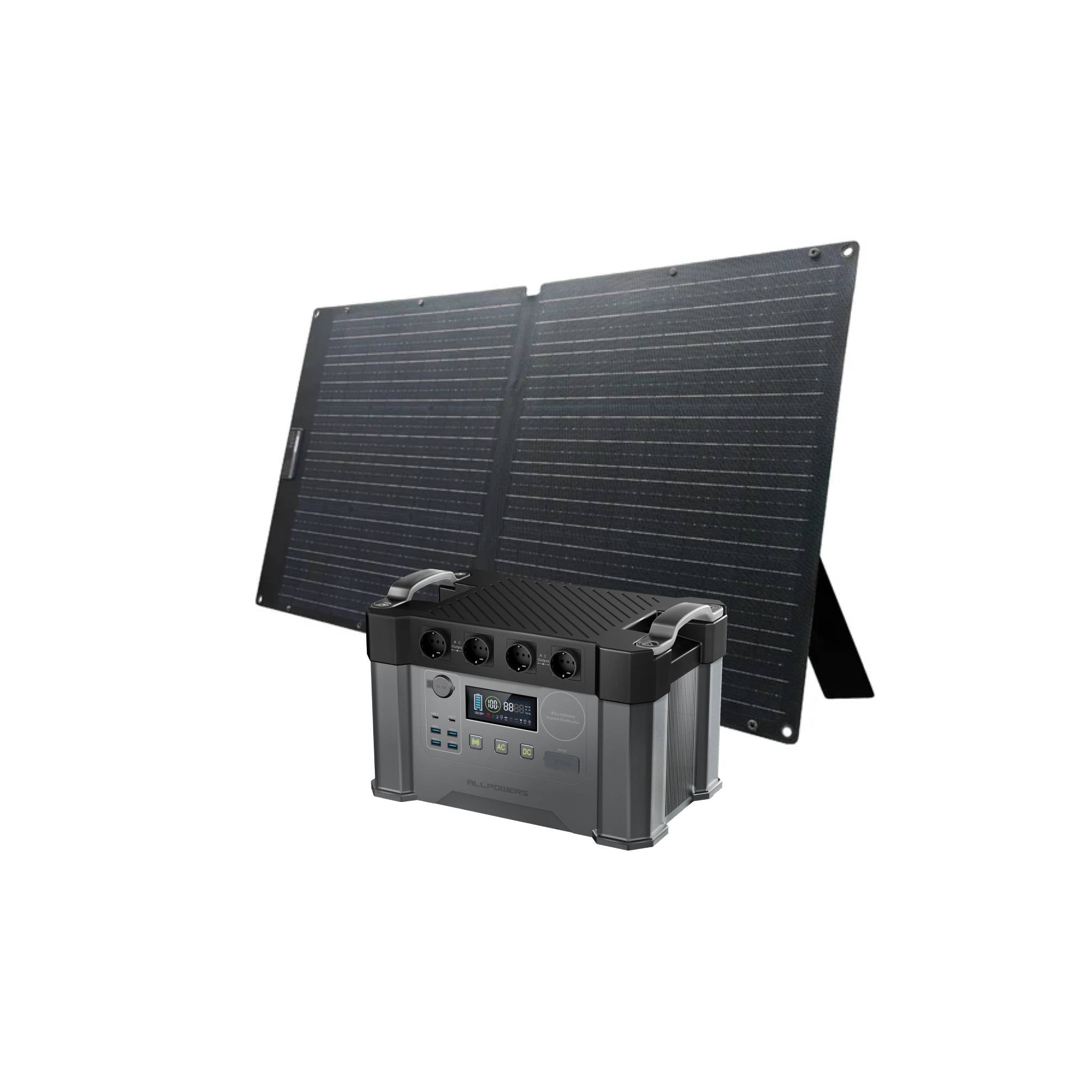 ALLPOWERS 2400W Générateur Solaire S2000 Pro avec SOLAX SE100 PV 100W