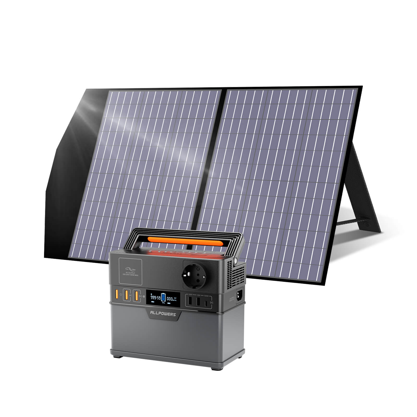 ALLPOWERS Générateur Solaire 300W (S300 Plus+ SP027 100W Panneau Solaire)