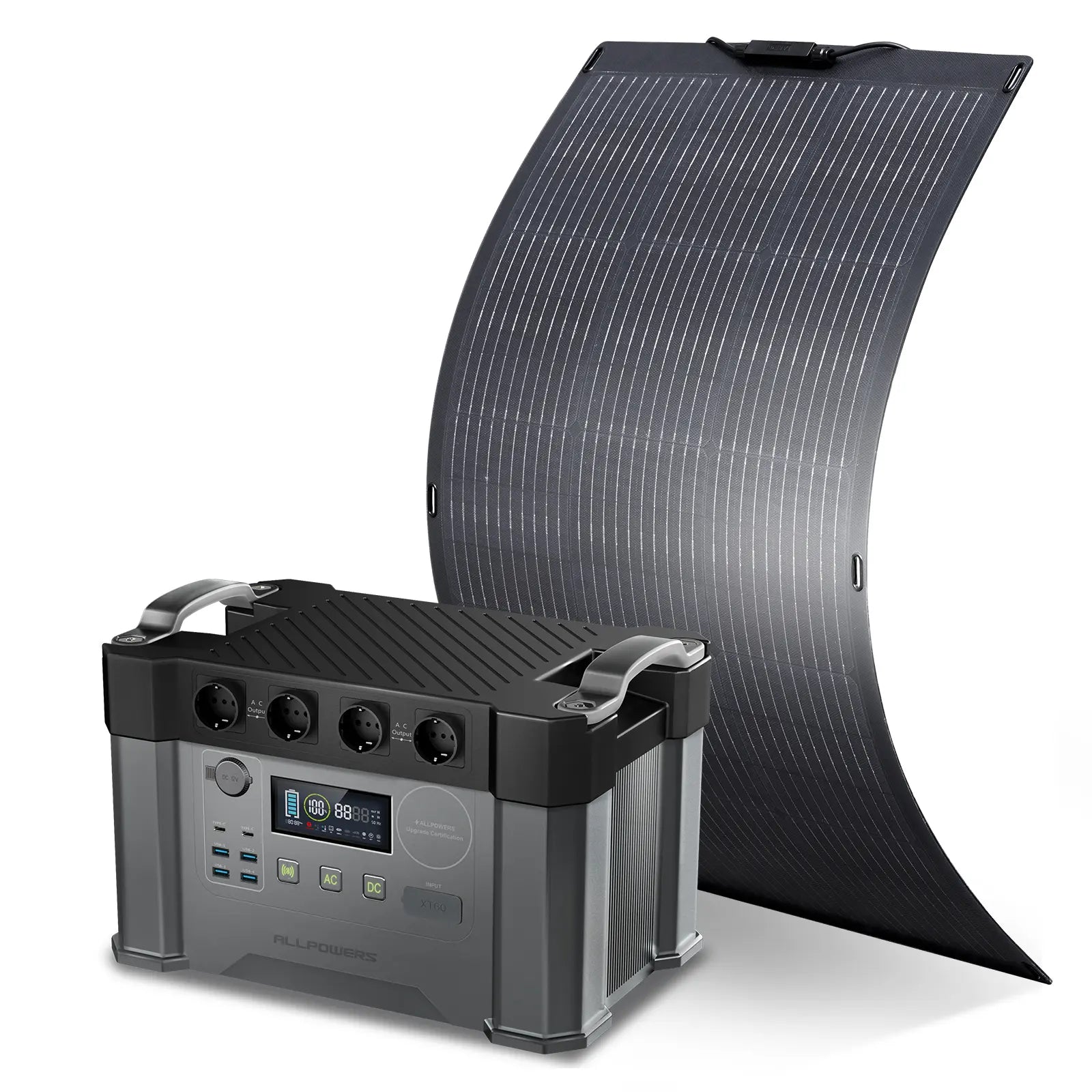 ALLPOWERS Kit Générateur Solaire 2000W (S2000 + SF100 100W Panneau Solaire Flexible)