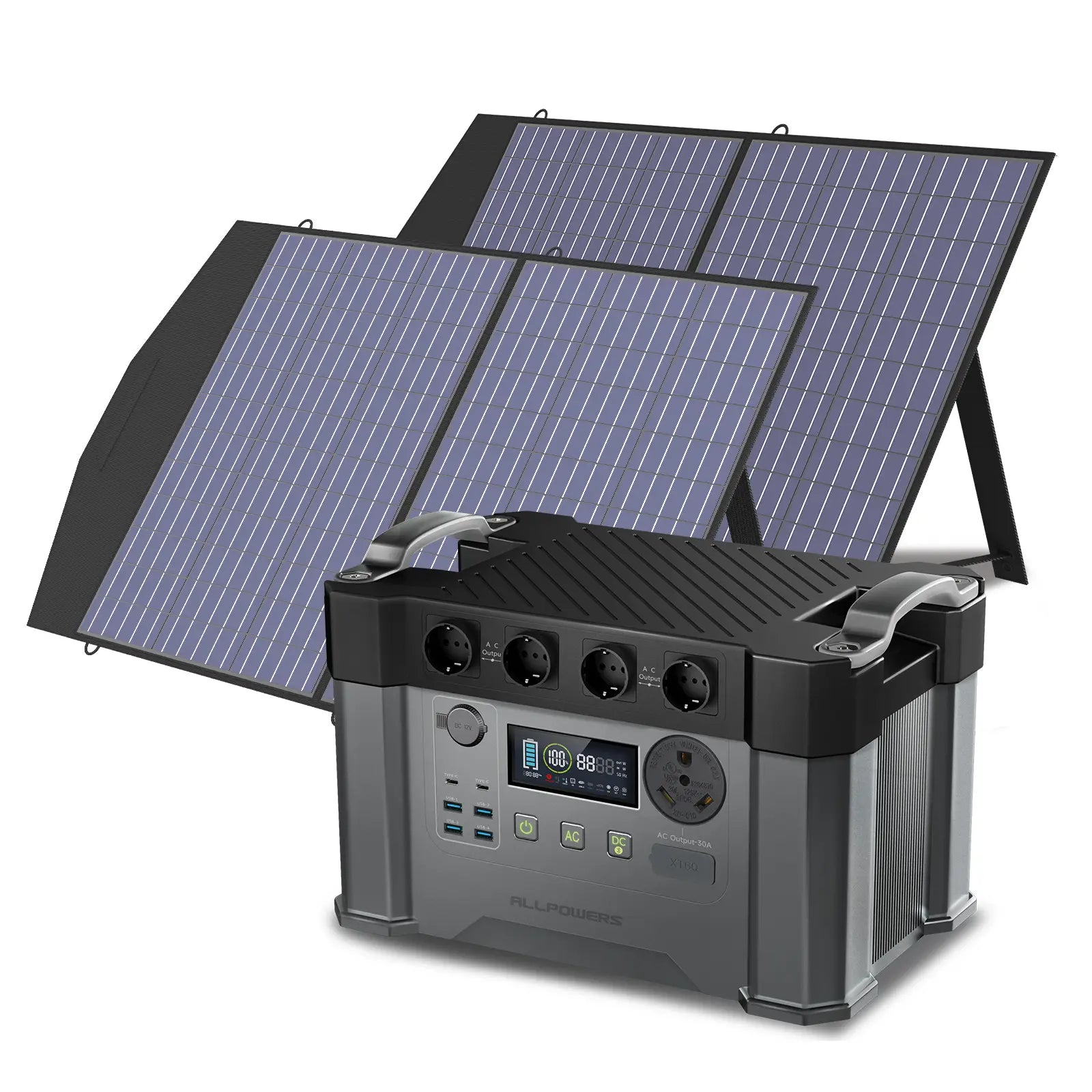 ALLPOWERS Kit Générateur Solaire 2400W (S2000 Pro + SP027 100W Panneau Solaire)