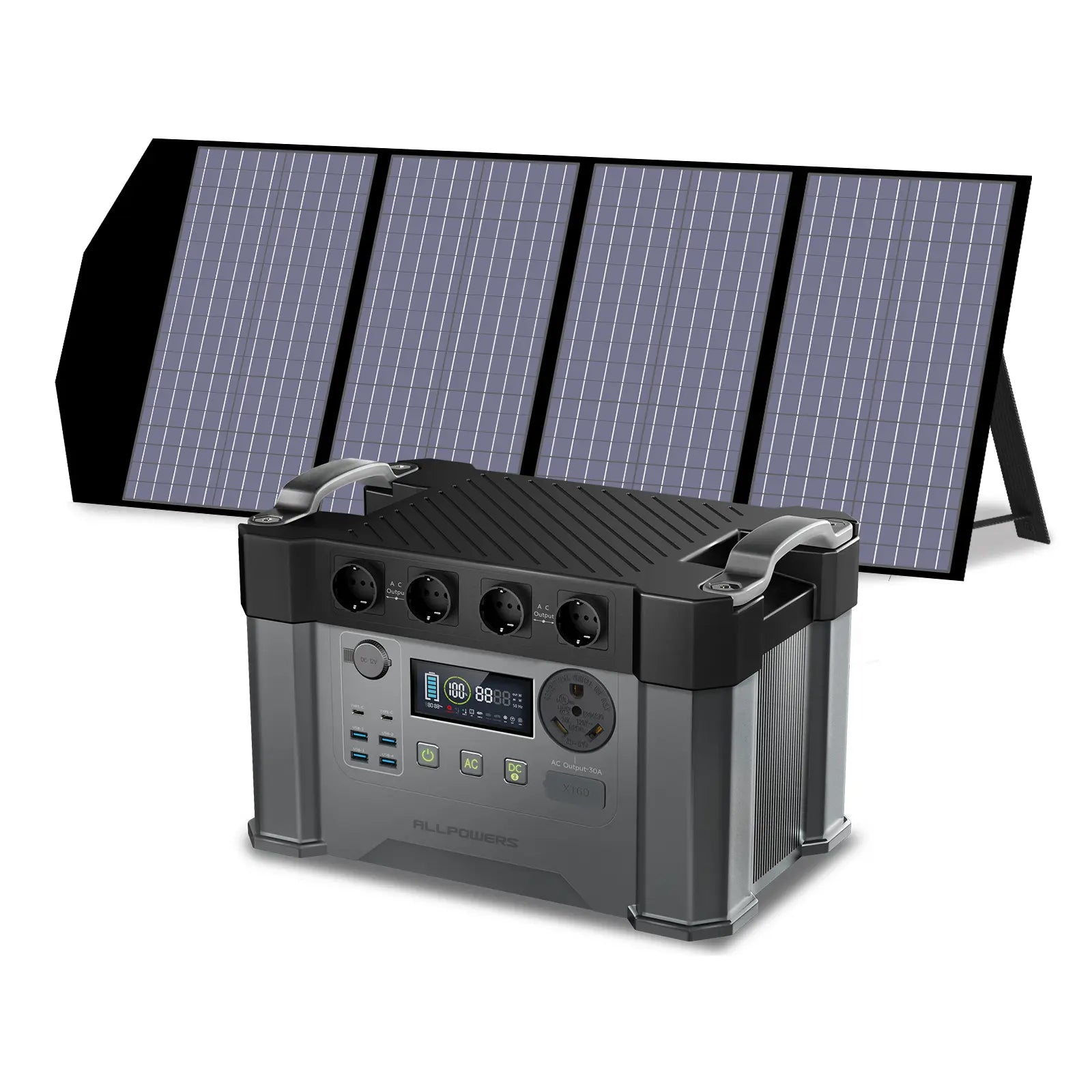 ALLPOWERS Kit Générateur Solaire 2400W (S2000 Pro + SP029 140W Panneau Solaire)