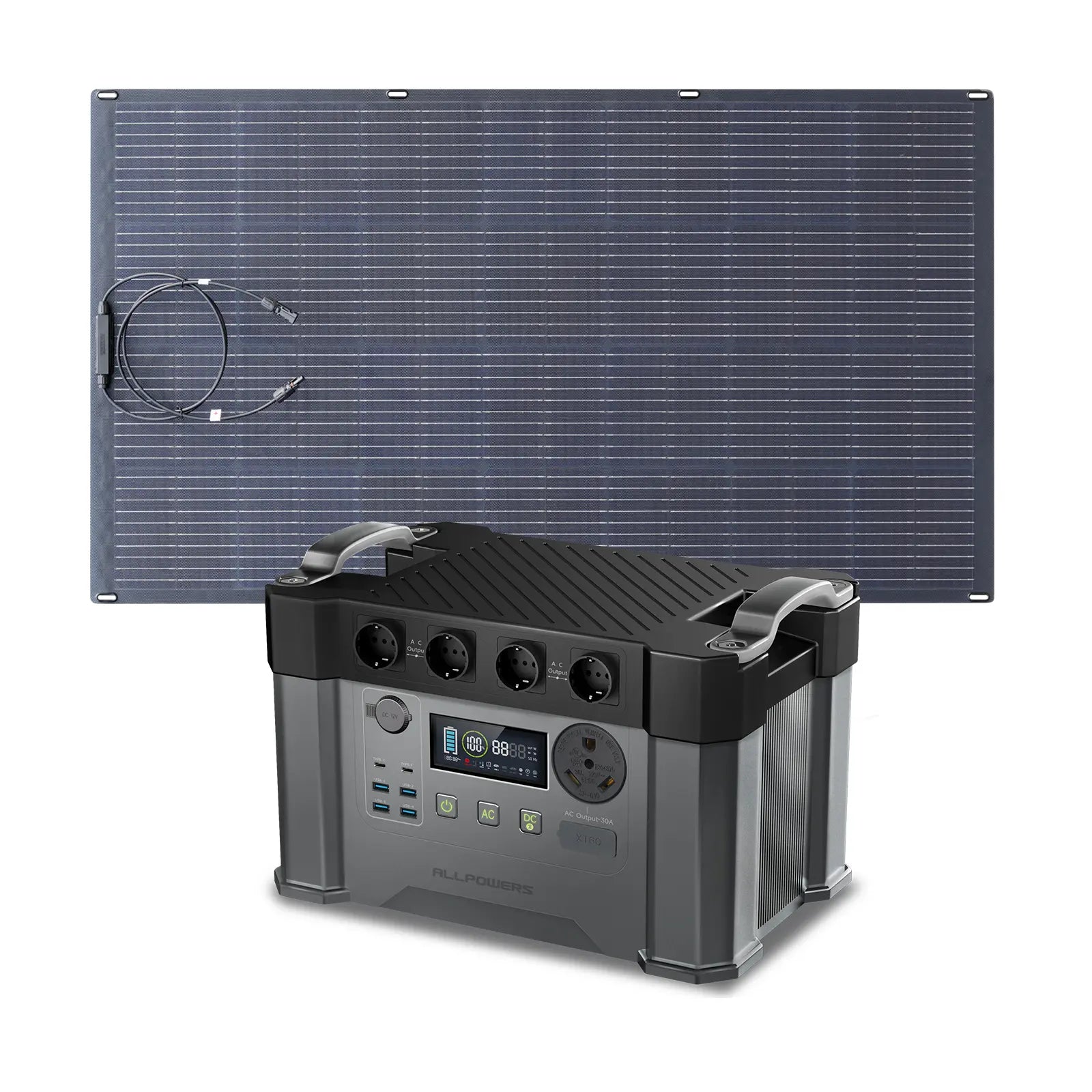 ALLPOWERS Kit Générateur Solaire 2400W (S2000 Pro + SF200 200W Panneau Solaire Flexible)