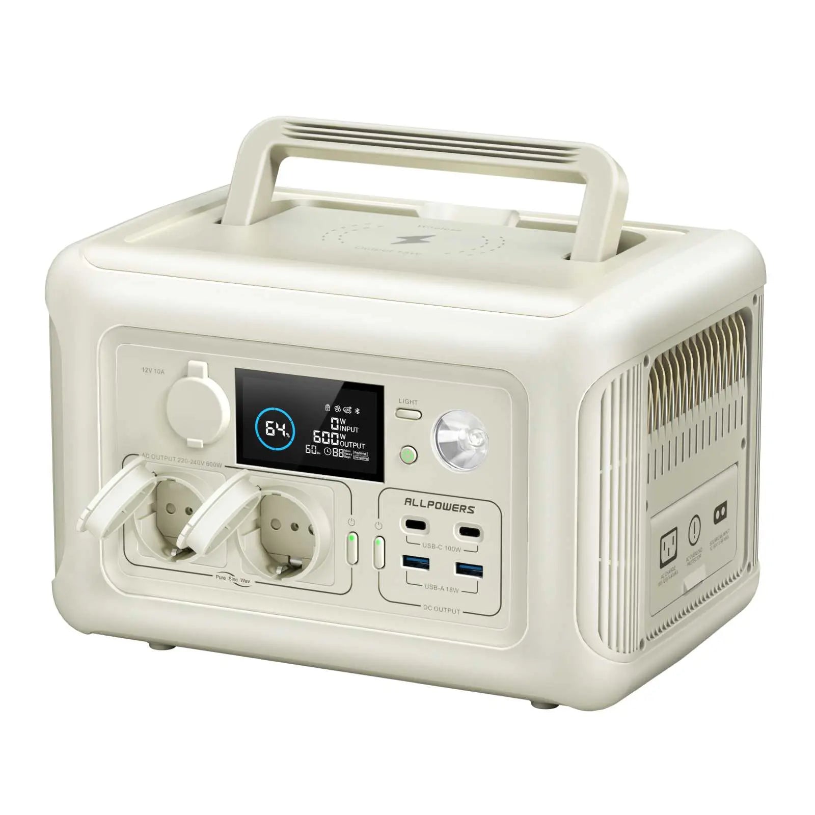 ALLPOWERS R600 Station électrique portable 600W 299Wh Batterie LiFeP04 ALLPOWERS