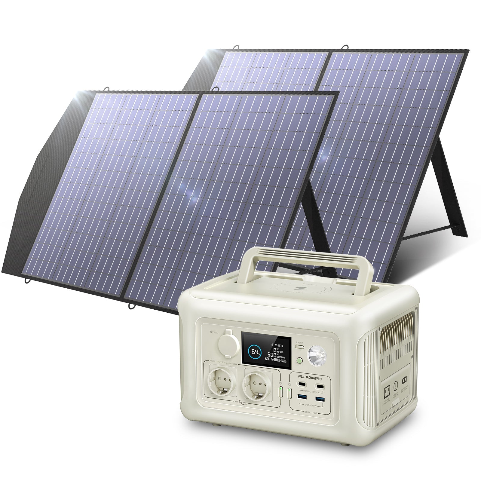 ALLPOWERS 600W Générateur Solaire R600 avec PV100W