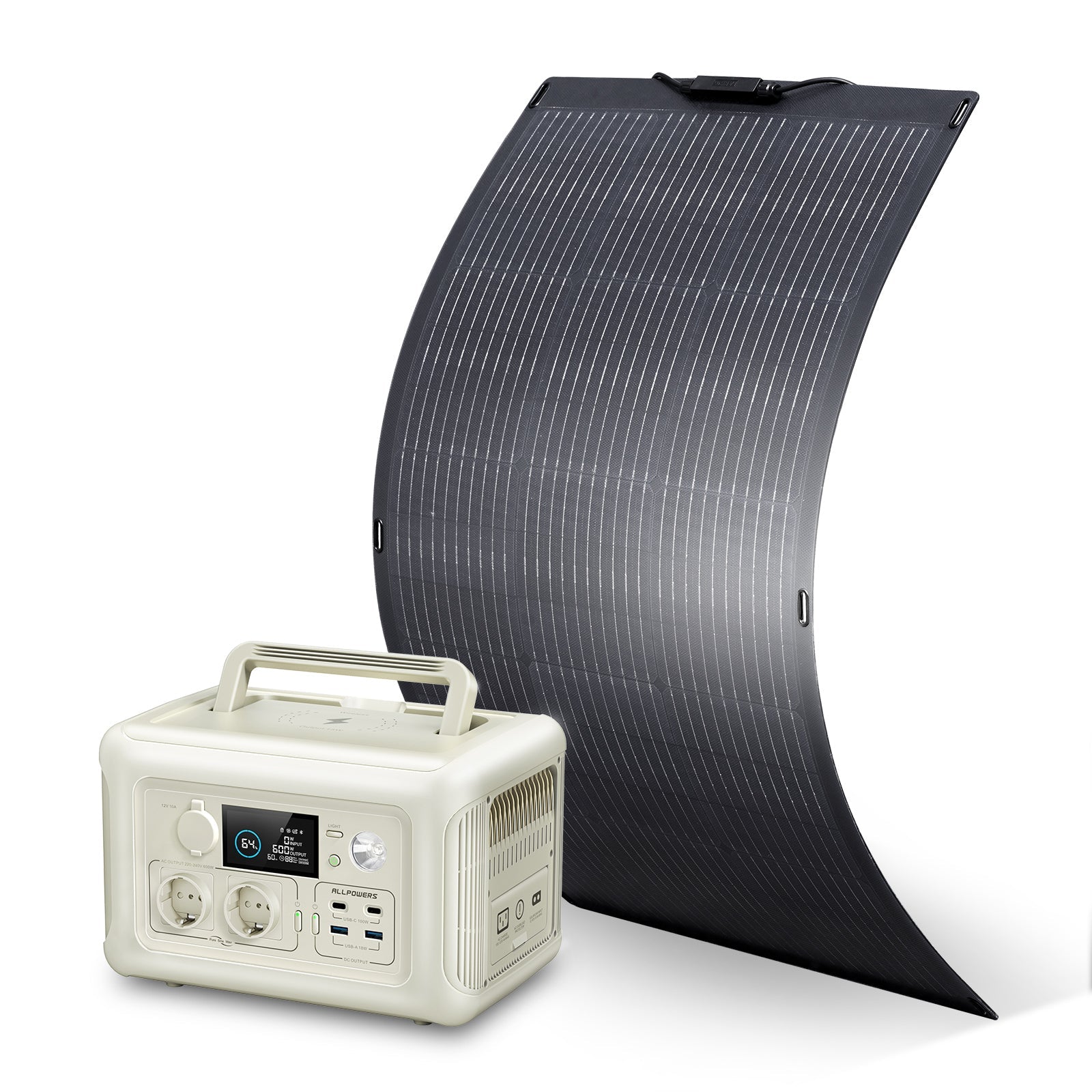 ALLPOWERS 600W Générateur Solaire R600 avec PV100W-Vente Flash