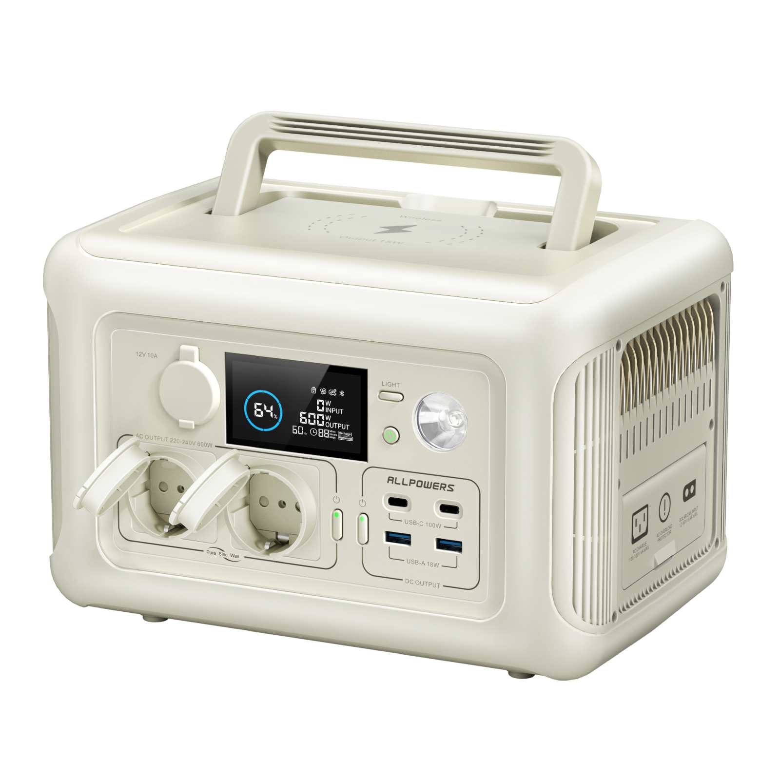 ALLPOWERS R600 Station électrique portable 600W 299Wh Batterie LiFeP04